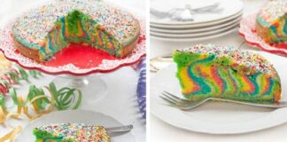 Gâteau rainbow marbré