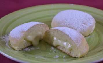 Beignets à la crème anglaise cuits au four