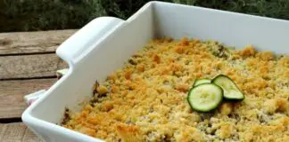 crumble de courgettes au chévre Weight Watchers