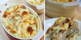 Gratin de poisson aux champignons léger