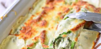 Gratin d'asperge, saumon et boursin WW