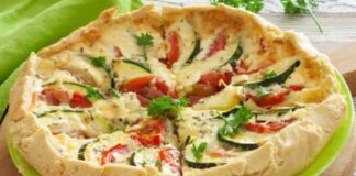 Tarte légère à la courgette et à la tomate WW