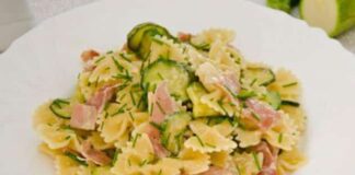 farfalles aux courgettes et jambon WW