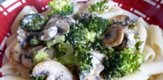 pâtes au brocoli champignons et feta WW