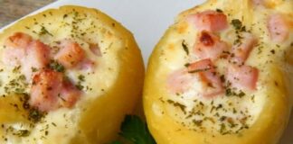 pommes de terre farcies au boursin et jambon WW