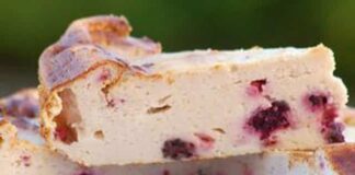 Gâteau léger au Fromage Blanc et aux Framboises WW