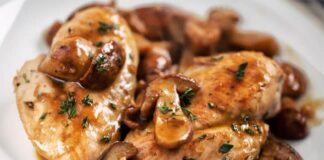 Poulet aux champignons