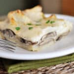 Lasagnes au chou-fleur champignons et jambon