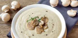 Soupe aux poireaux et champignons au Thermomix