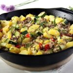 Poêlée de courgettes et pommes de terre à la viande hachée