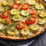 Tarte appétissante à la courgettes et aux crevettes