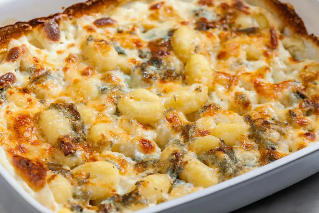 Gratin Gnocchis Fromage Bleu Champignons