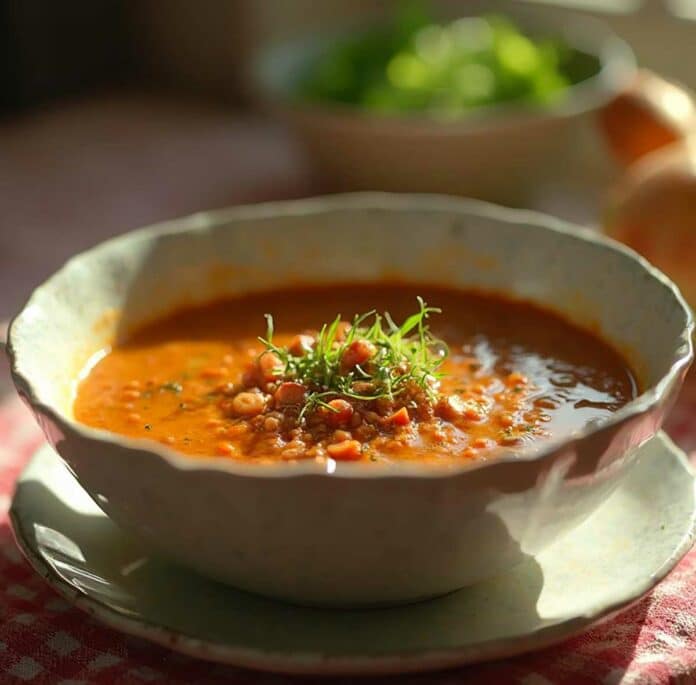 soupe de lentilles au curcuma