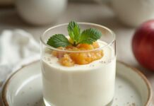 mousse de fromage blanc à la compote de pommes