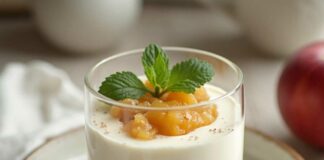 mousse de fromage blanc à la compote de pommes