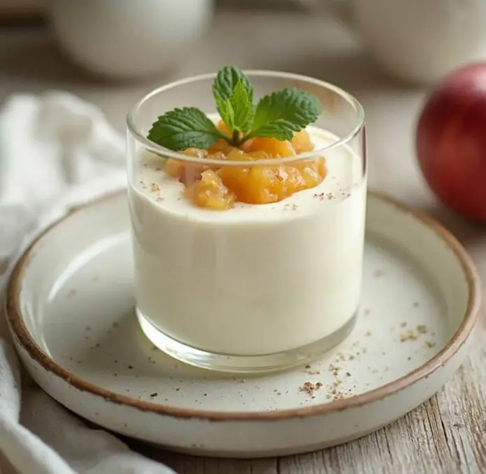 mousse de fromage blanc à la compote de pommes