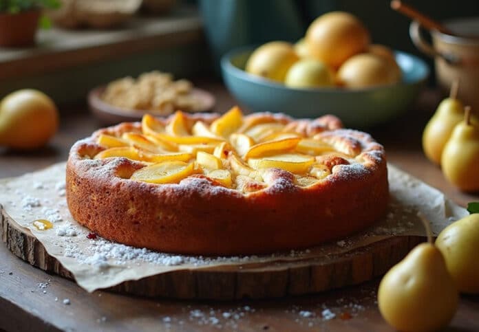 Gâteau aux Poires et Miel Light